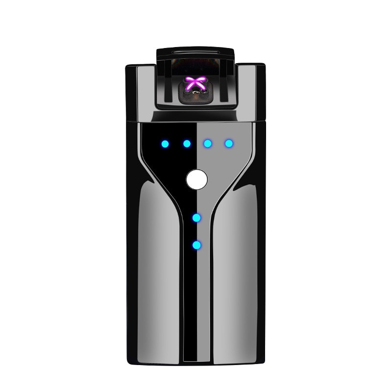 Korek Api Elektrik Plasma Pulse Arc Lighter USB Rechargeable - Metallic Black