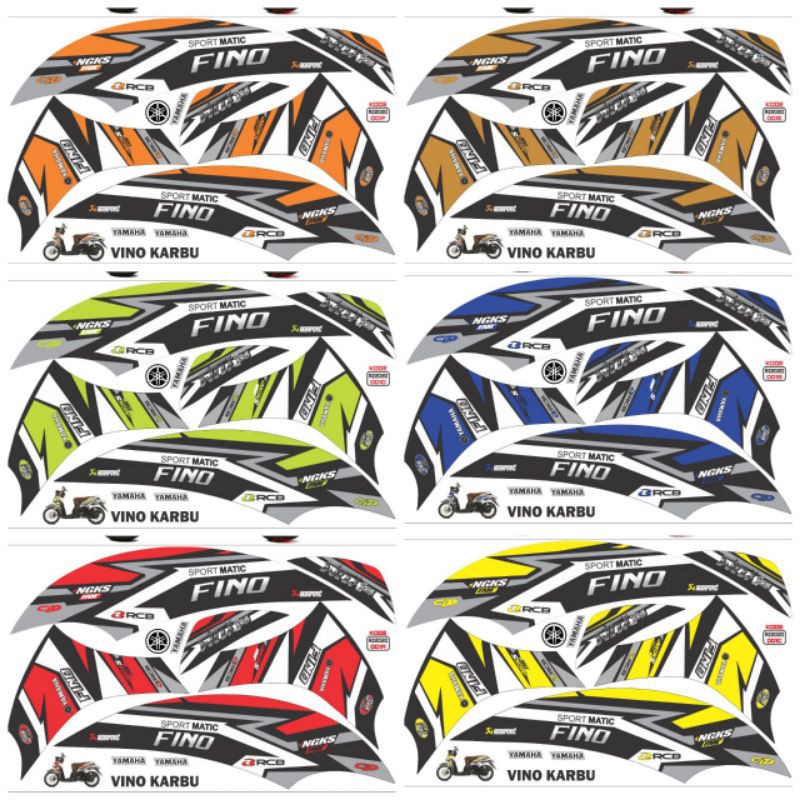 Striping decal yamaha fino 2012 - 2014 / fino karbu