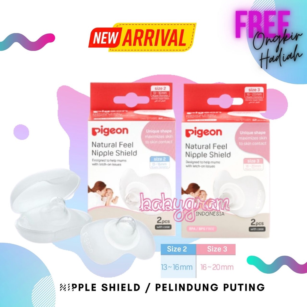 PIGEON Natural Fit Silicone Nipple Shield isi 2 pcs / Pelindung Puting Pigeon Nipple Shield