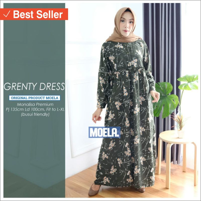 FASHION ALA KOREA BLACKPINK MURAH MERIAH / realpict GRENTY long maxy dress remaja muslim wanita