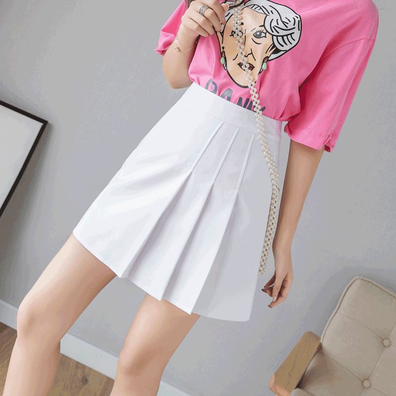 lookma boutique - Pleated asimetri skirt rok korea