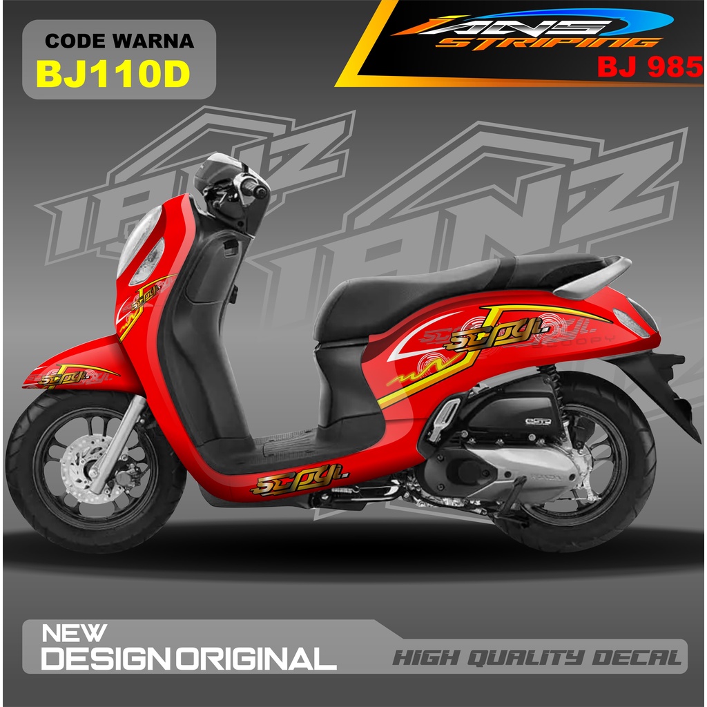 DECAL STIKER HONDA SCOOPY FULL BODY / STICKER VARIASI SCOOPY MOTIF BALI / STICKER MOTIF BALI