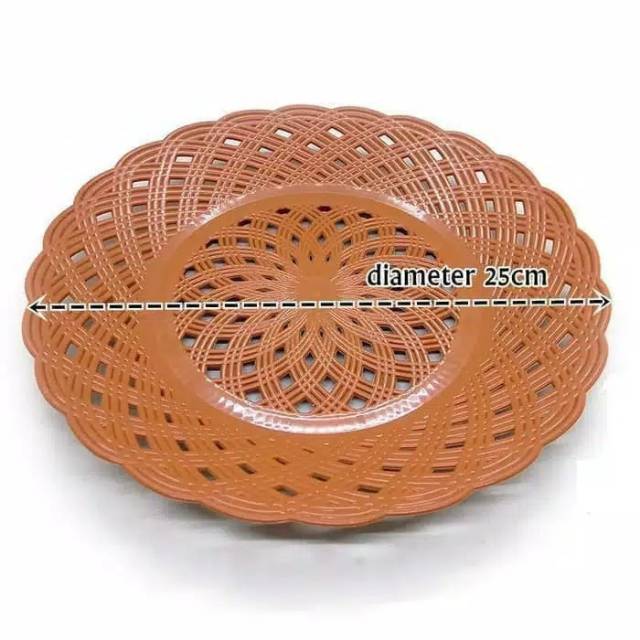 Piring rotan plastik 12 pcs