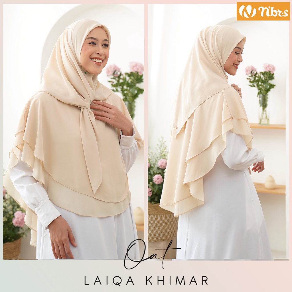 Nibras Hijab Laiqa Khimar Bahan Ceruty Hijab Syar'i Menutup Dada Khimar Segi Empat Kekinian Modern