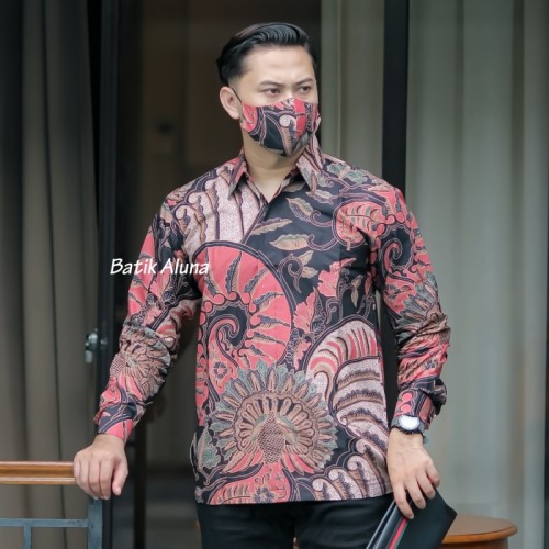 Batik pria lengan panjang Kemeja Atasan Baju batik pria laki laki lengan panjang premium cowok solo