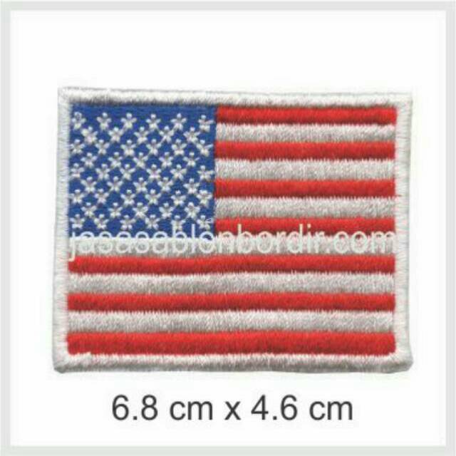 Emblem Bordir Bendera Amerika