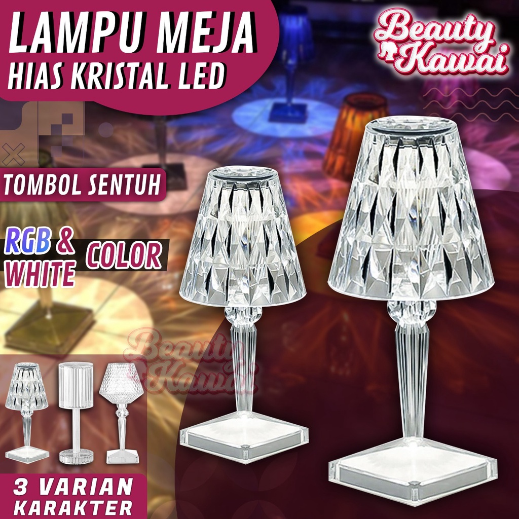 Lampu Meja Hias Kristal Led Perlengkapan Rumah Lighting Modern