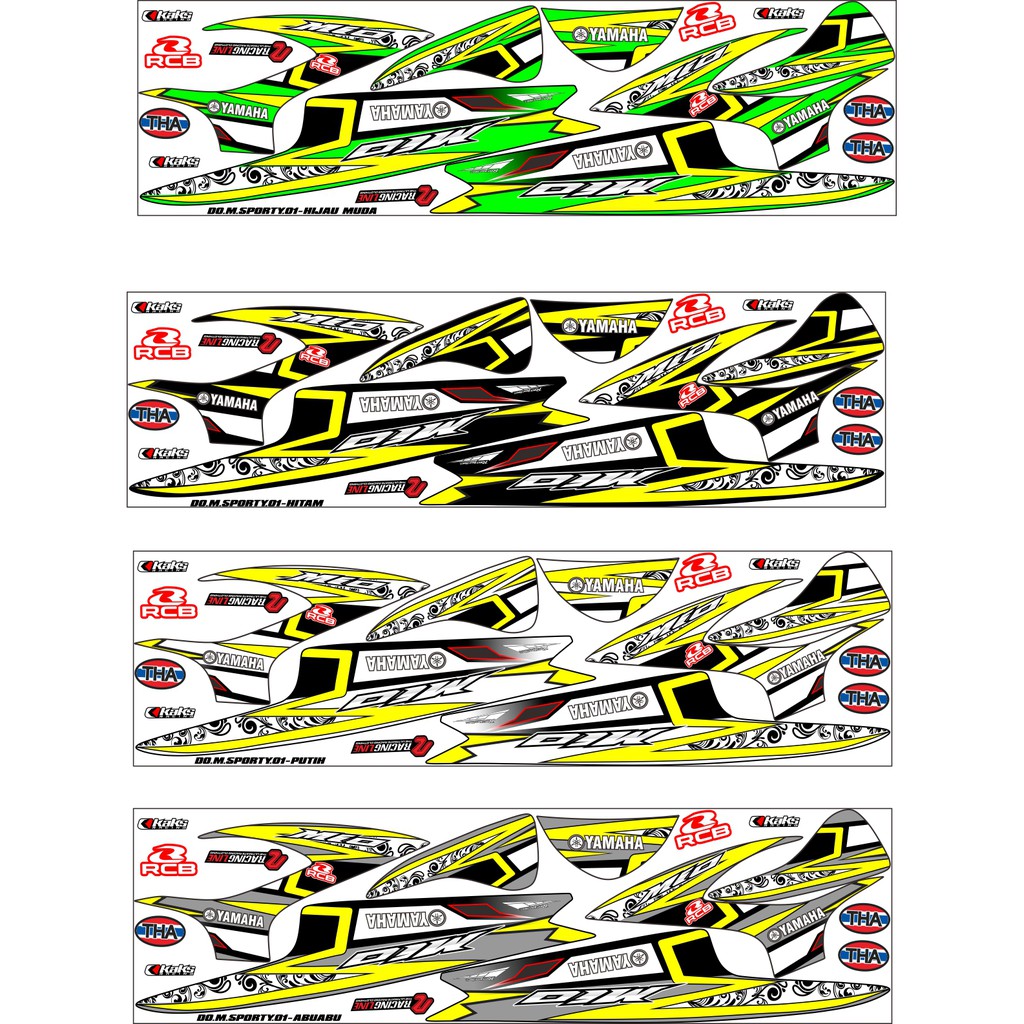 [COD] Stiker Striping Mio 110 Smile/Sporty motif racing floral Doel-001