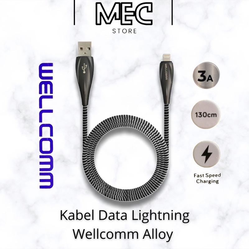 Kabel Data Lightning Wellcomm Alloy C 2.4A Original