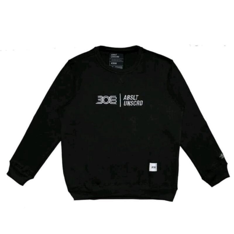 308 Abslt Unscrd || Sweater Crewneck Classic Hitam -04