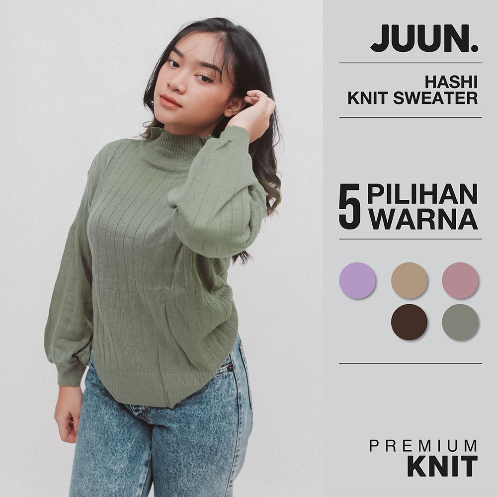 HASHI KNIT SWEATER TURTLENECK BY JUUN OUTER  RAJUT  