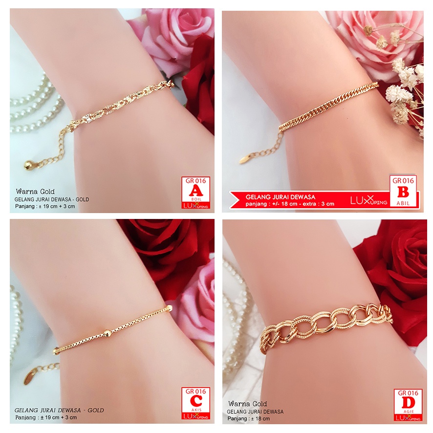 GR 016 Gelang Tangan Rantai Dewasa Model Itali  Perhiasan Lapis Emas Xuping Medan Sisik Naga Luxx Xuping