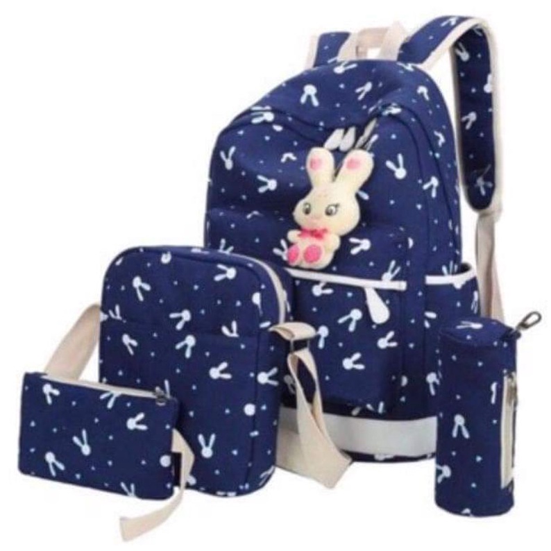 tas beranak bonus gantungan boneka tas ransel sekolah 4in1 dapet anaknya beli 1 dapet 4 by zellshop