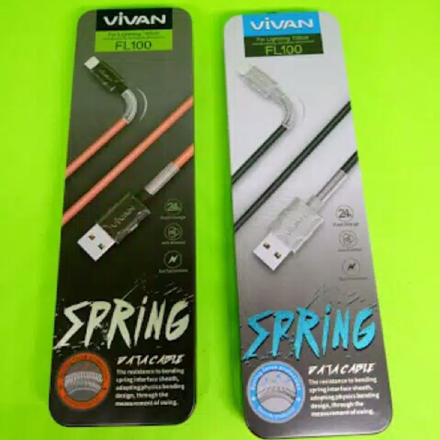 Vivian FL100 2,4A 1M  spring lighting data cable iPhone 5/5S/6/6S/7