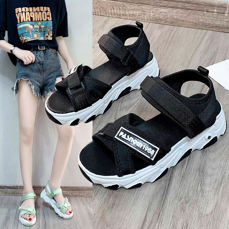 Favorite &quot;FREE BOX&quot; Sandal Gunung Wanita Trendy Sandal Wedges Velcro Kasual Fashion Anti Slip Import Premium Quality 9021