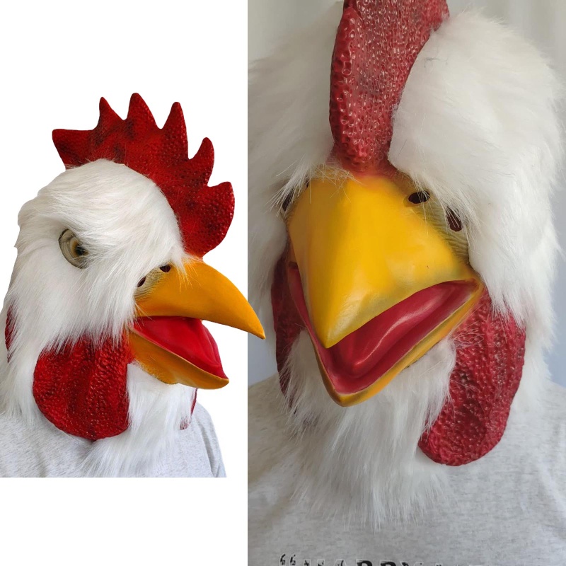 Kepala Ayam Jantan Bahan Latex Untuk Kostum Cosplay