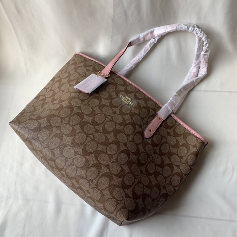 Coach City Zip Tote In Signature Canvas (C58292)