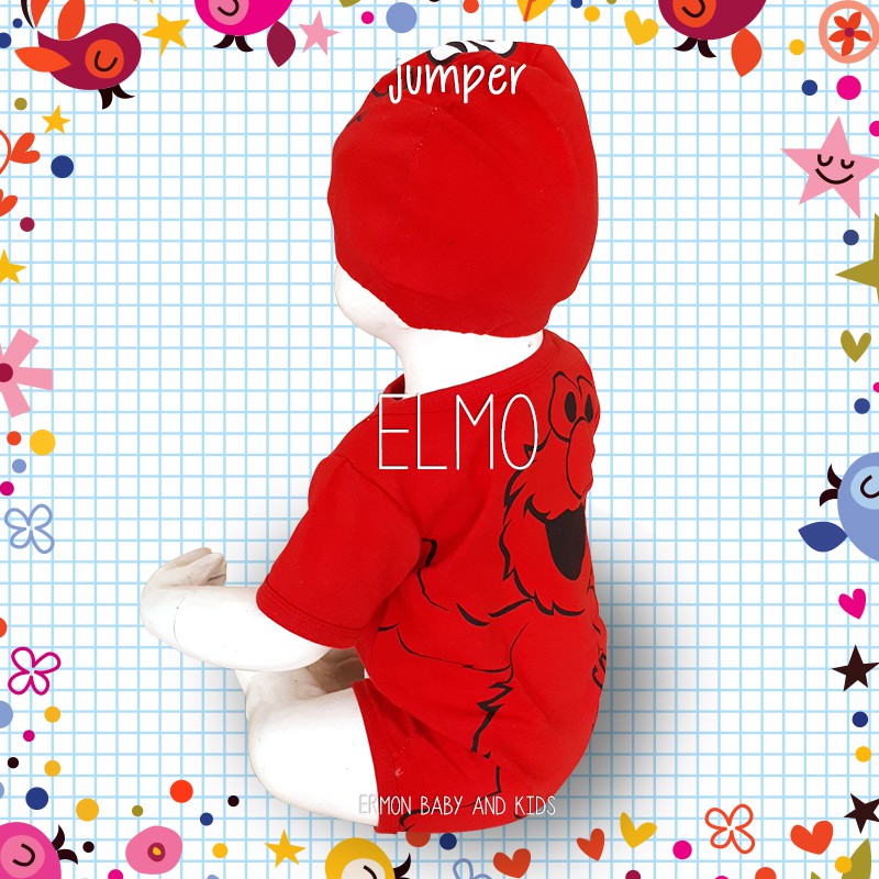 baju anak baju bayi jumper bayi karakter elmo lucu murah