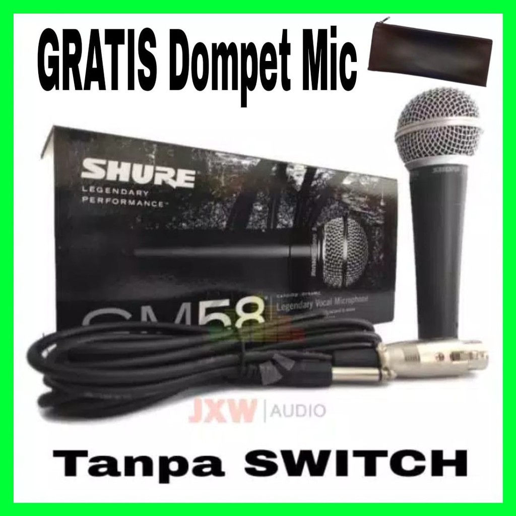 MIC KABEL SHURE SM 58 LC /  MICROPHONE SHURE KABEL SM-58 LC /  MIC SHURE SM58LC / SM58 TANPA SWITCH