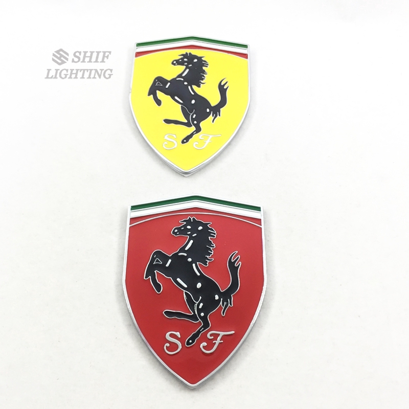 1x Stiker Emblem Logo Kuda SF Bahan Metal untuk Ferrari