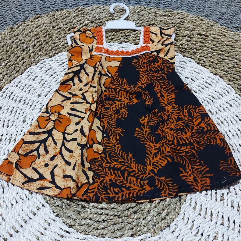 Dress Anak bahan rayon motif batik termurah || Dres renda anak bayi