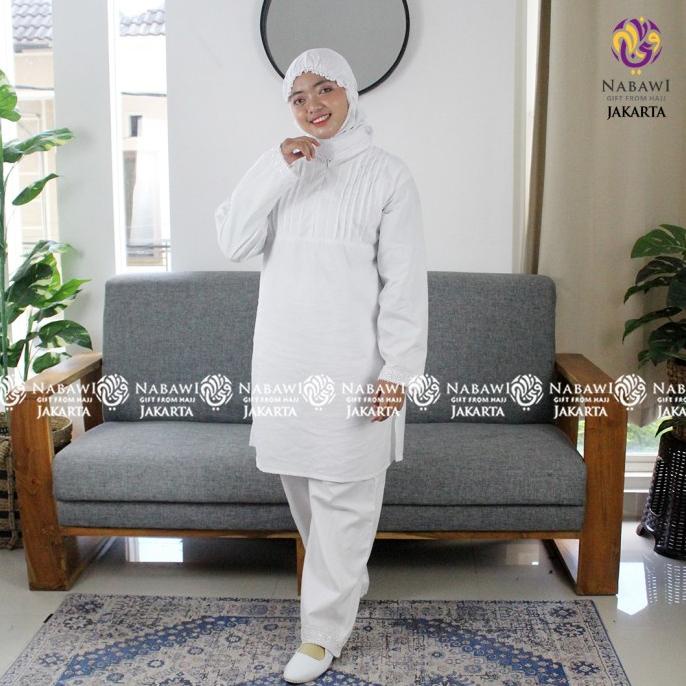 Setelan Baju Ihram Ihrom Wanita Moudy Katun Perlengkapan Haji Umroh
