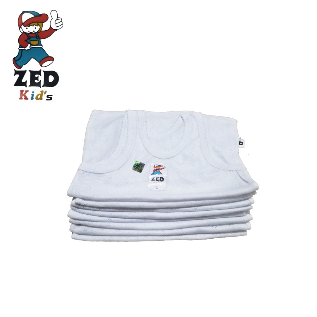 ZEDKIDS | 6 PCS Singlet Anak Putih &amp; Warna | Kaos Dalam Anak Laki Laki &amp; Perempuan Kaos Dalam Anak