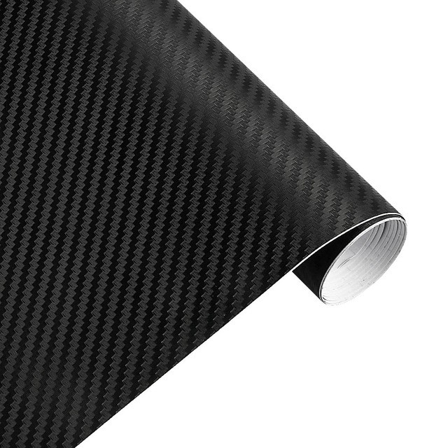 Stiker Vinyl Carbon Fiber Mobil Car Wrap 3D Multifungsi 126 x 30 CM - OMRSE5BK Black