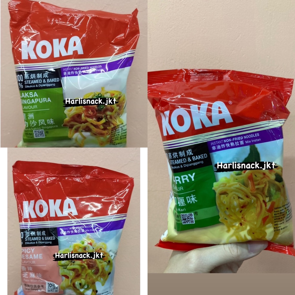 

[NON FRIED NOODLES] Koka Mie Instan Tomato / Laksa Singapura / Curry / Spicy Sesame SIngapore
