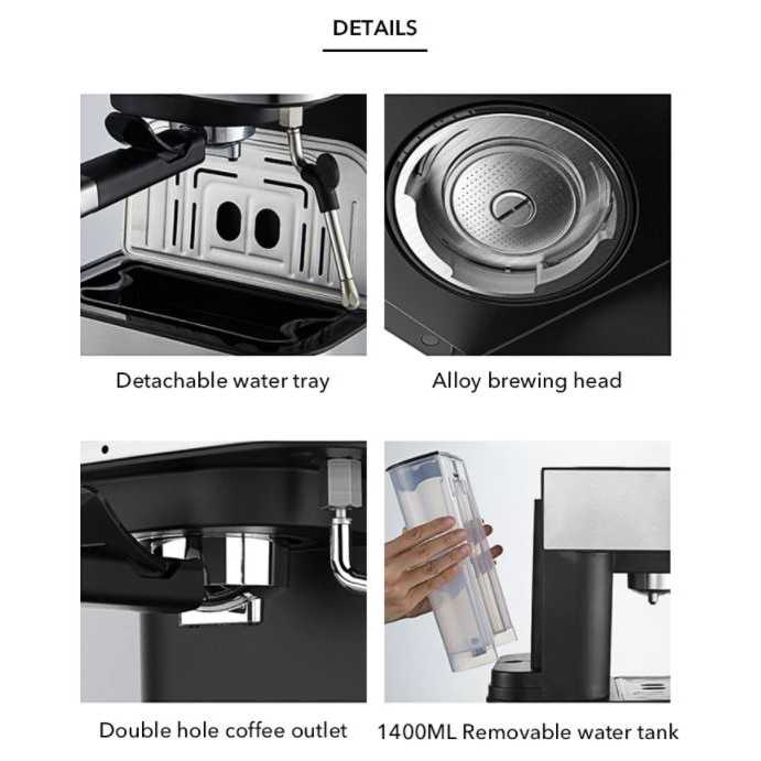 IDN TOOLS - Edoolffe Mesin Kopi Semi Automatic Italian Coffee 15 Bar - MD-2009