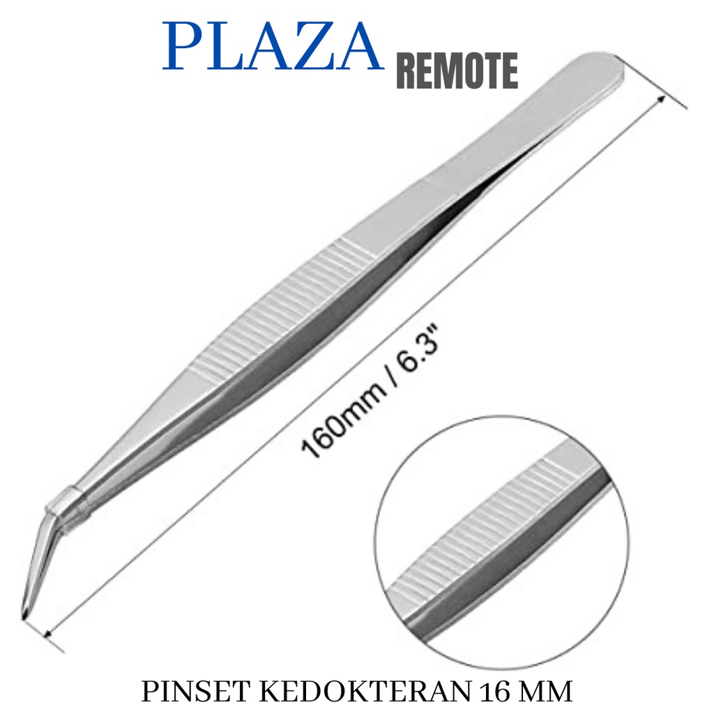 PINSET BAJA STAINLESS STEEL 16 CM KEDOKTERAN MODEL BENGKOK CURVED 16CM