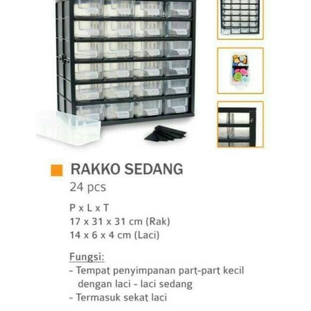 Terbaru - Rako rak komponen elektronik ada 3 varian 12, 24 dan 30 laci