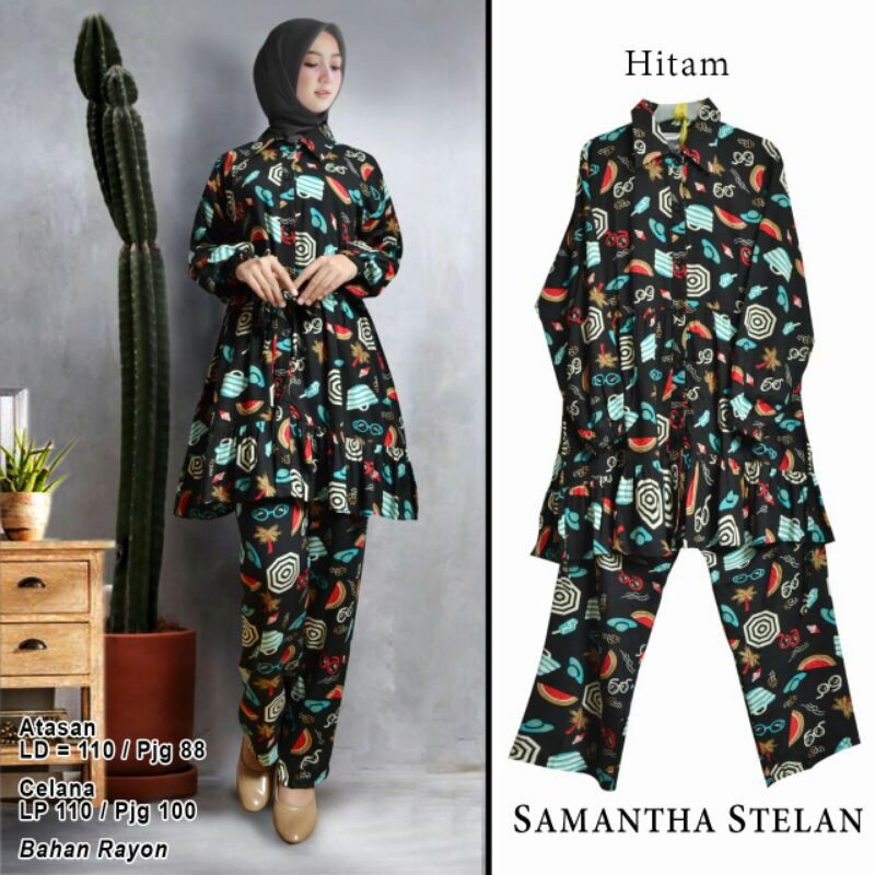 Funie3 Stelan Samantha Bahan Katun Rayon