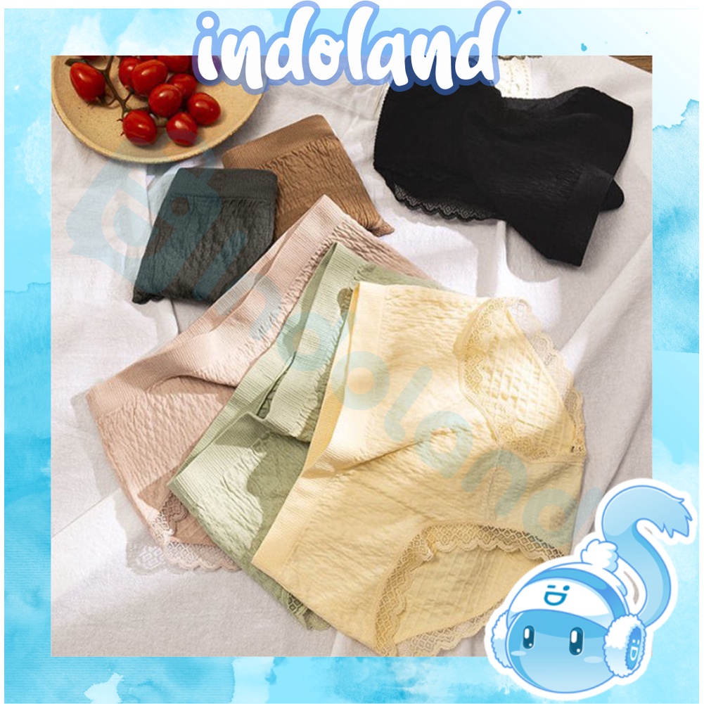 INDOLAND B067 Celana Dalam Wanita Seksi Pakaian Dalam Wanita CD Renda Seamless