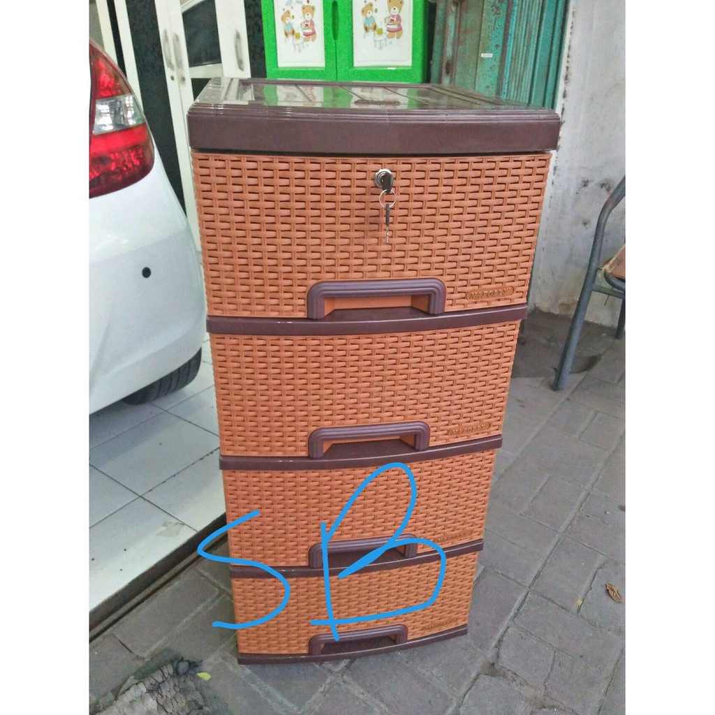 lemari plastik napolly rotan susun 4 Best Quality