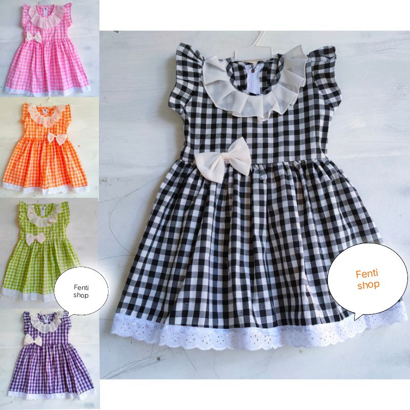 

Dres anak 2-3 tahun model pita motif kotak