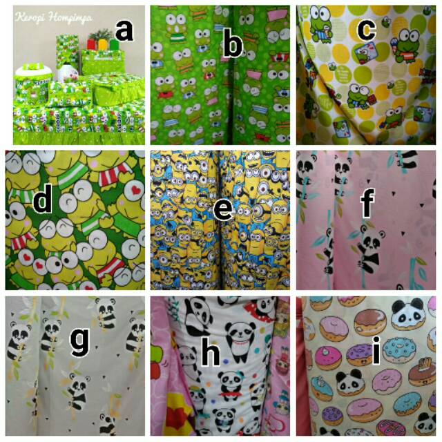 Gorden anak/gorden karakter/gorden bahan katun panca motif panda imut