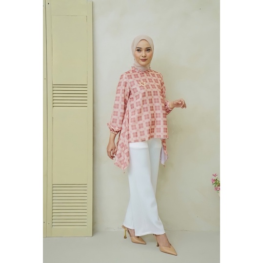 Wearing Klamby - Mia Blouse in Cherry Size L