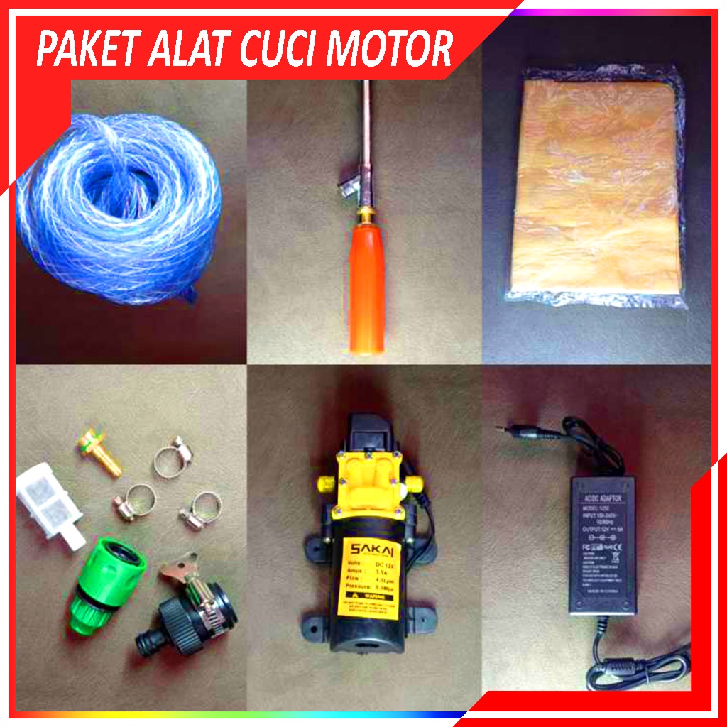 Set Alat Mesin Cuci Motor / Mobil AC Doorsmeer / Set Mesin Alat Steam Motor Power Sprayer Portable