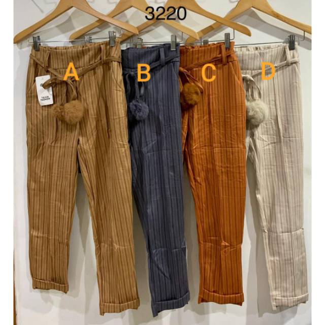 Celana SUEDE Import Motif Salur Seri 3220 XL