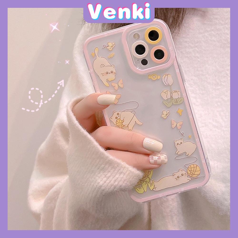 iPhone Case Silicone Soft Case Clear Case Square Edge Angel Eye Cat Eye Pupil Eye Full Cover Camera Protection Shockproof Case Pink Butterfly Cat Cute Style For iPhone 13 Pro Max iPhone 12 Pro Max iPhone 11 Pro Max iPhone 7 Plus iPhone XR XS MAX 11 pro