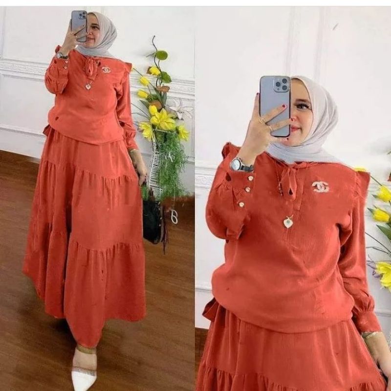 Fashion MUSLIM, baju wanita, baju stelan wanita, setelan, stelan, Baju stelan, fashion wanita, one set. Ruby Set