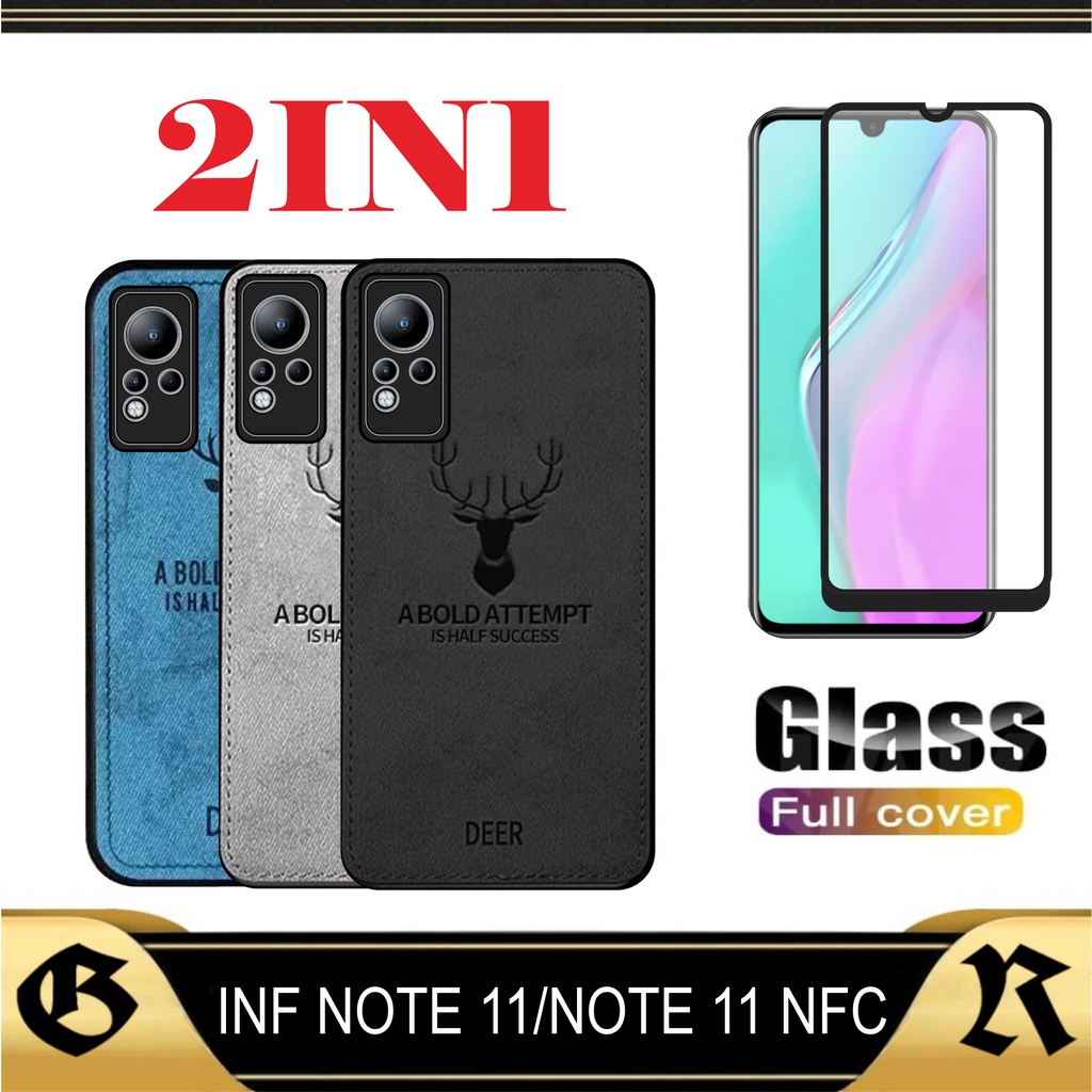 Case Infinix Note 11 2021 Infinix Note 11 Nfc 2021 Softcase Casing DEER Motif Canvas Bonus Tempered 