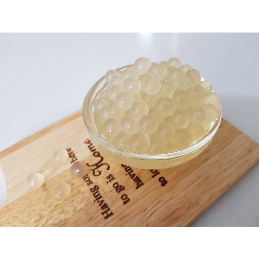 Sunnydayshop_ Popping Boba Lychee 3.2Kg Coating Juice Agar Jelly, Import Taiwan Poping Bobba Litchie
