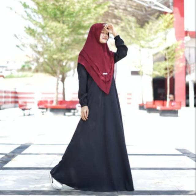 GAMIS SEKARARUM POLOS HITAM BY SEKARARUM