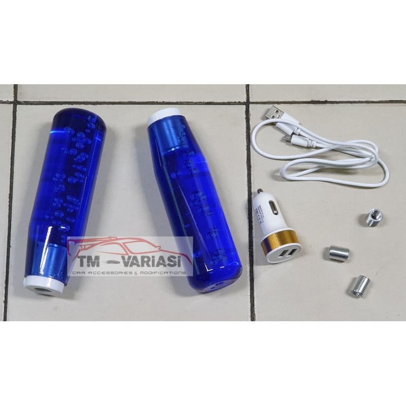 Gear Knob Shift Knob Knob Perseneling Model Acrylic LED 15cm Biru