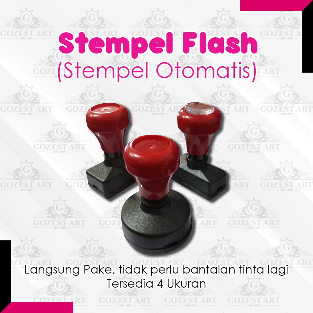 

Stempel Flash stampel otomatis warna custom Lunas mini unik Logo Nama Jumbo