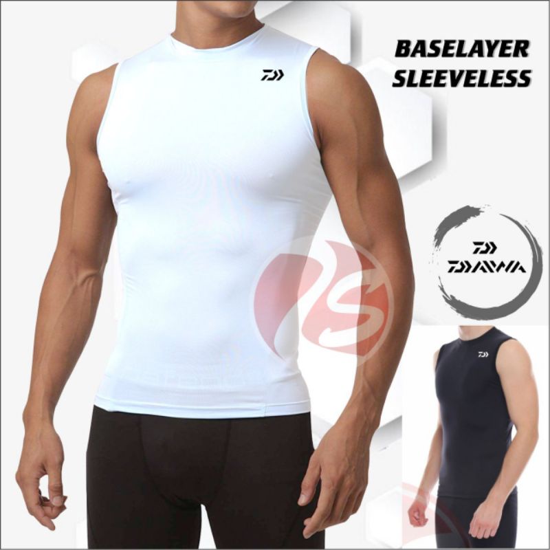 Atasan pria kaos dalam singlet hitam putih lekbong baselayer sleeve less