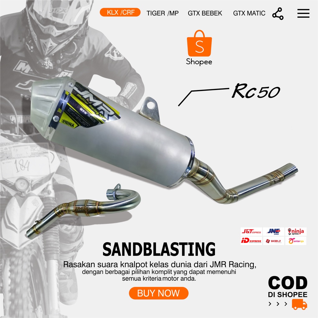 Knalpot klx knalpot crf original Jmr racing 4135 type RC 50 sandblasting