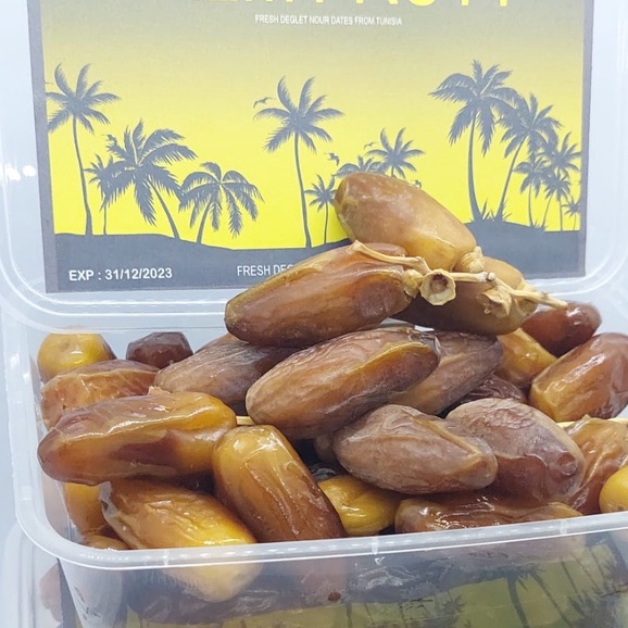 kurma palm frutt/kurma tangkai madu tunisia 500gr/palm fruit original [kemasan box mika]